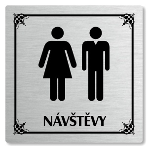 WC návštěvy, 148x148mm, stříbrná, Nebraska